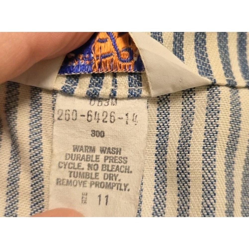 Levis Womens‎ 70s Vintage Denim Blue White Stripe Jeans Size 11 Rope Tie - Picture 7 of 10